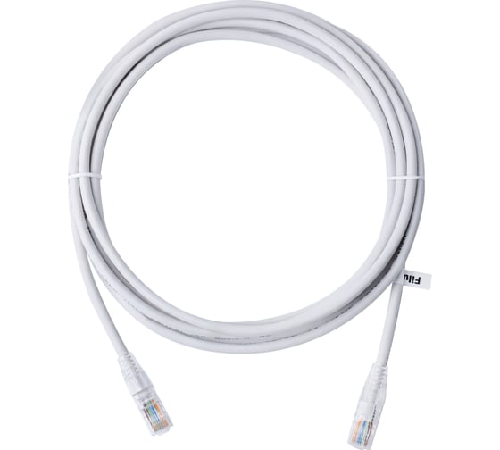 Кабель патч-корд Filum U/UTP 5e кат. 3м FL-PC-U5E-3.0-LSZH-WT 24AWG (7х0.20 мм), чистая медь, LSZH, белый 00-01276460