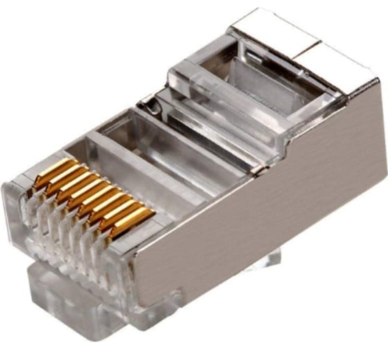 Коннектор RIPO RJ-45 (8P8C) cat.6, экранированный (Класс Е), универ. ножи упк.50шт 003-400032-50