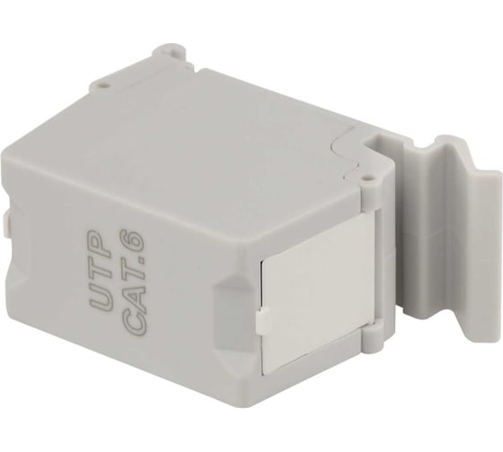 LANMASTER Повторитель портов RJ45 на DIN-рейку, неэкранированный, кат.6, формата Keystone, со шторками, белый, LAN-DRF-KCP45U6-WH