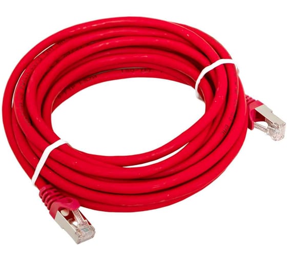 Патч-корд EKF TERACOM CS Cat.6A, экранированный, S/FTP, оболочка LSZH, красный, 5м TRCS-6ASF-LSH-5M-RD