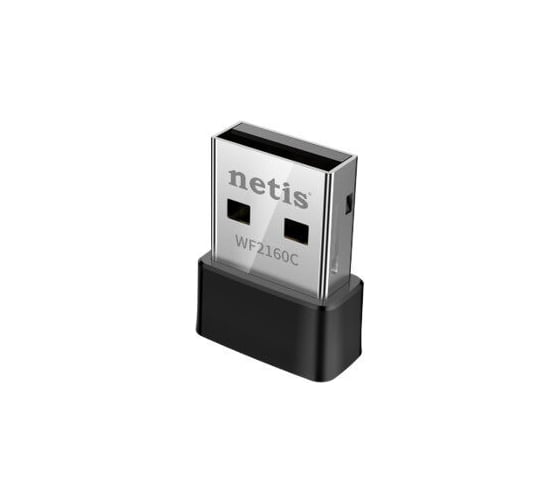 Сетевой двухдиапазонный адаптер Wi-Fi Netis WF2160C AC650, 2,4/5 ГГц, до 650 Мбит/с, USB 2.0, встроенная антенна 10000146694
