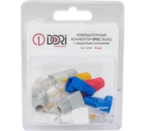 Коннектор DORI RJ-45 8P8C 6 шт + колпачки 2346