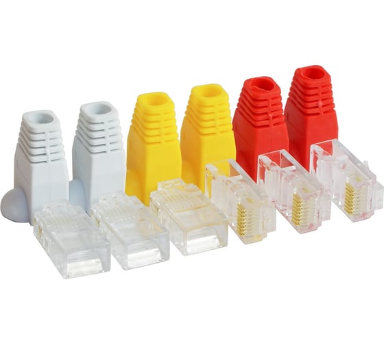 Коннектор DORI RJ-45 8P8C 6 шт + колпачки 2346