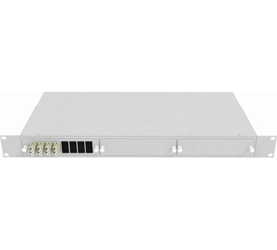 Кросс оптический TopLAN стоечный 19", 8 LC/UPC адаптеров, многомодовый, 1U, серый, укомплектованный, КРС-Top-1U-08LC/U-OM3-GY
