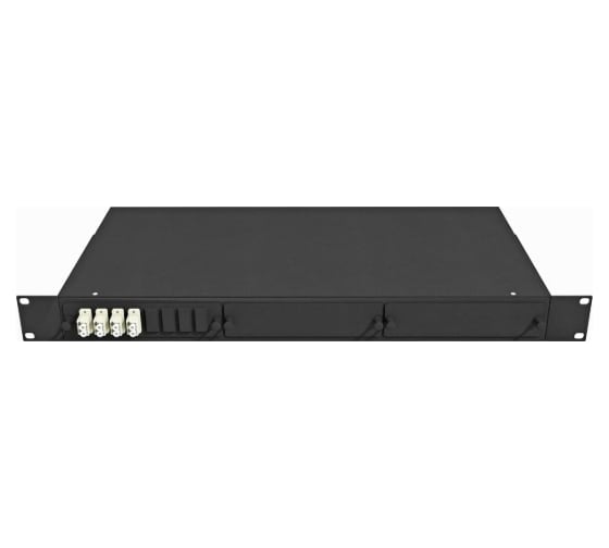 Кросс оптический TopLAN стоечный 19", 8 LC/UPC адаптеров, многомодовый, 1U, серый, укомплектованный, КРС-Top-1U-08LC/U-OM3-GY