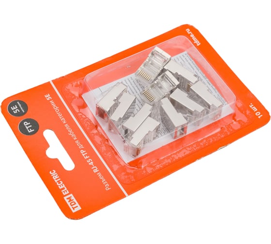 Разъем RJ-45 TDM ELECTRIC FTP для кабеля категории 5Е, 8P8C, в блистере 10 штук SQ0561-0005