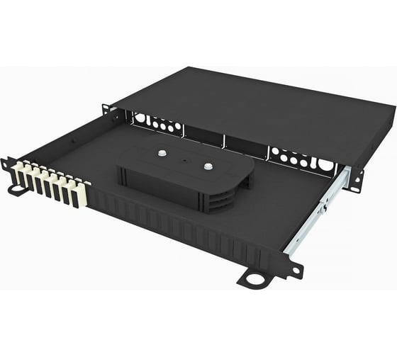 Кросс оптический TopLAN стоечный выдвижной 19", 16 SC/UPC адаптеров, многомодовый, 1U, серый, укомплектованный, КРСв-Top-1U-16SC/U-OM2-GY