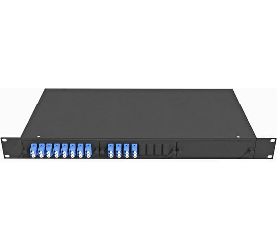 Кросс оптический TopLAN стоечный 19", 24 LC адаптера, 1U, чёрный, КРС-Top-1U-24LC-BK