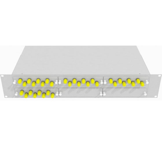 Кросс оптический TopLAN стоечный 19", 32 ST/UPC адаптеров, многомодовый (60/125), 2U, серый, укомплектованный, КРС-Top-2U-32ST/U-OM1-GY