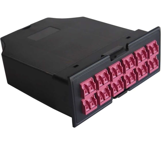 Кассета TopLan MPO OM4, для модульной панели TOP-FRM-PP-STP/1U, 24xLC, тип B, низкие потери, черная TOP-FRM-IN-2MB-24LC/OM4