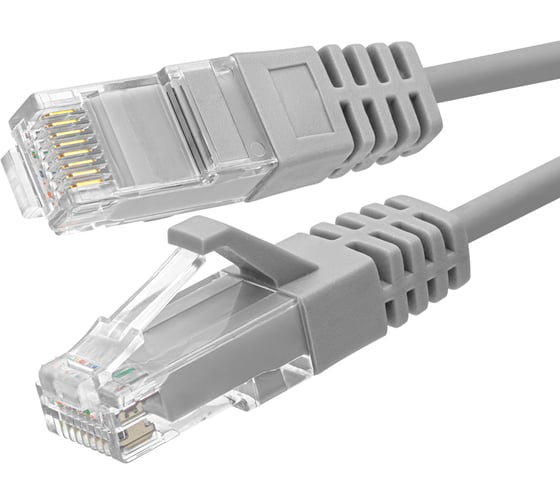 Патч-корд SUPRLAN UTP 6a 4x2 28AWG Cu LSZH серый 0,5м 10-0183