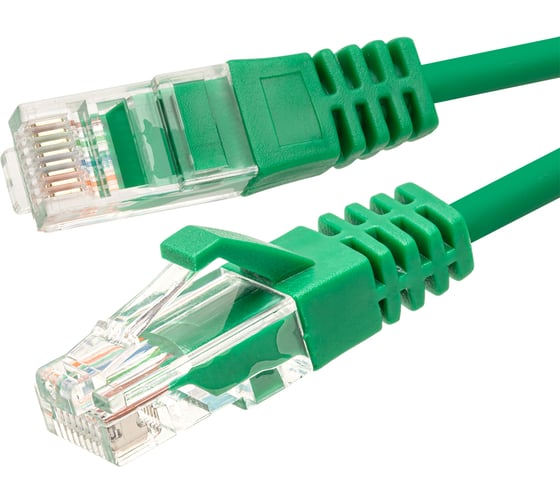 Патч-корд SUPRLAN UTP 5e 4x2 26AWG 7x0.16mm Cu LSZH зеленый 0,3м 10-0156-3
