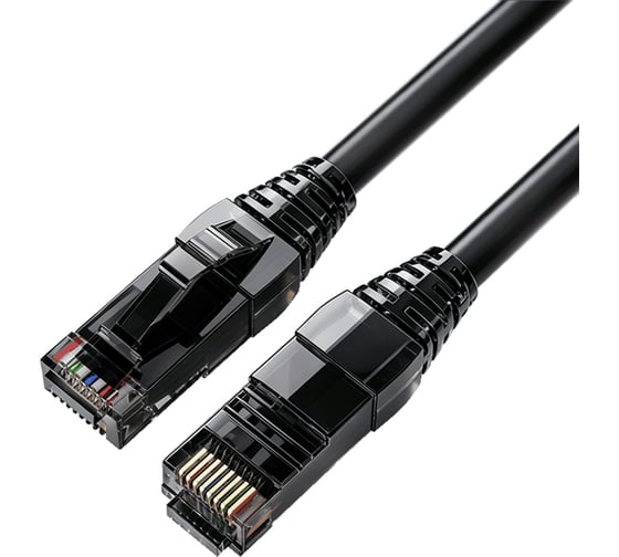 Кабель патч-корд Filum U/UTP 5e кат. 0.3м FL-PC-U5E-0.3-LSZH-BK 24AWG (7х0.20 мм), чистая медь, LSZH, черный 00-01276420