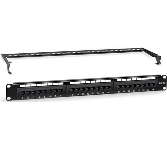 Патч-панель высокой плотности SUPRLAN 19, 24хRJ-45, UTP, cat.6a, 1U 10-0451