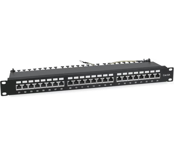 Патч-панель высокой плотности SUPRLAN 19, 24хRJ-45, STP, cat.6a, 1U 10-0452