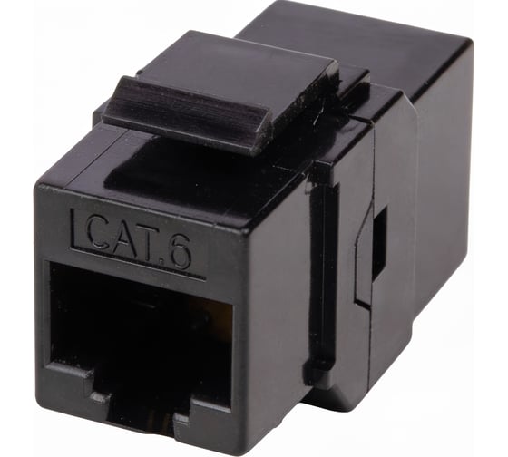 Адаптер проходной Filum FL-KJ-U6-RJ45-RJ45-BK формата Keystone, RJ45-RJ45, Cat 6, неэкранированный, черный 00-01293245