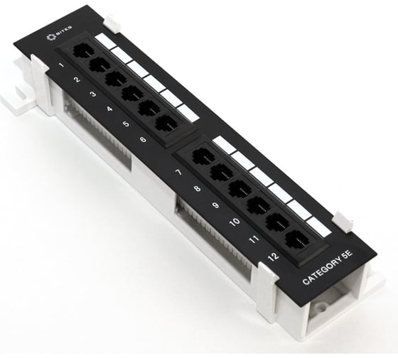 Настенная патч-панель 5bites UTP 10, 5e категория 12 портов, разъемы KRONE тип 110 DUAL IDC PPU55-04W