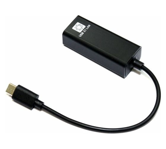 Сетевая карта 5bites USB 3.1 TYPE-C - RJ45 100 мегабит, черный, 10см UA3C-45-08BK