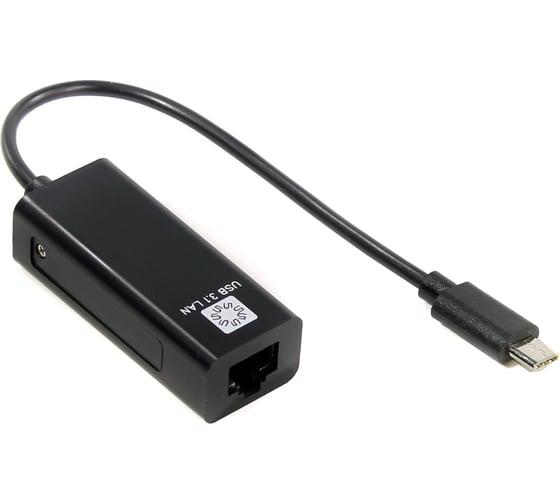 Сетевая карта 5bites USB 3.1 TYPE-C - RJ45 100 мегабит, черный, 10см UA3C-45-08BK