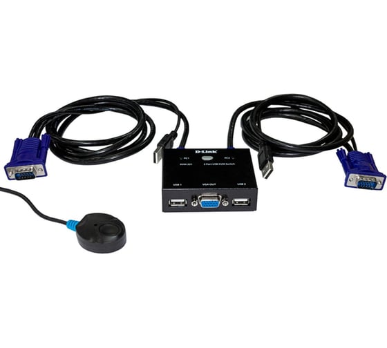 2-портовый KVM-переключатель d-link с портами VGA и USB KVM-221/C1A 1
