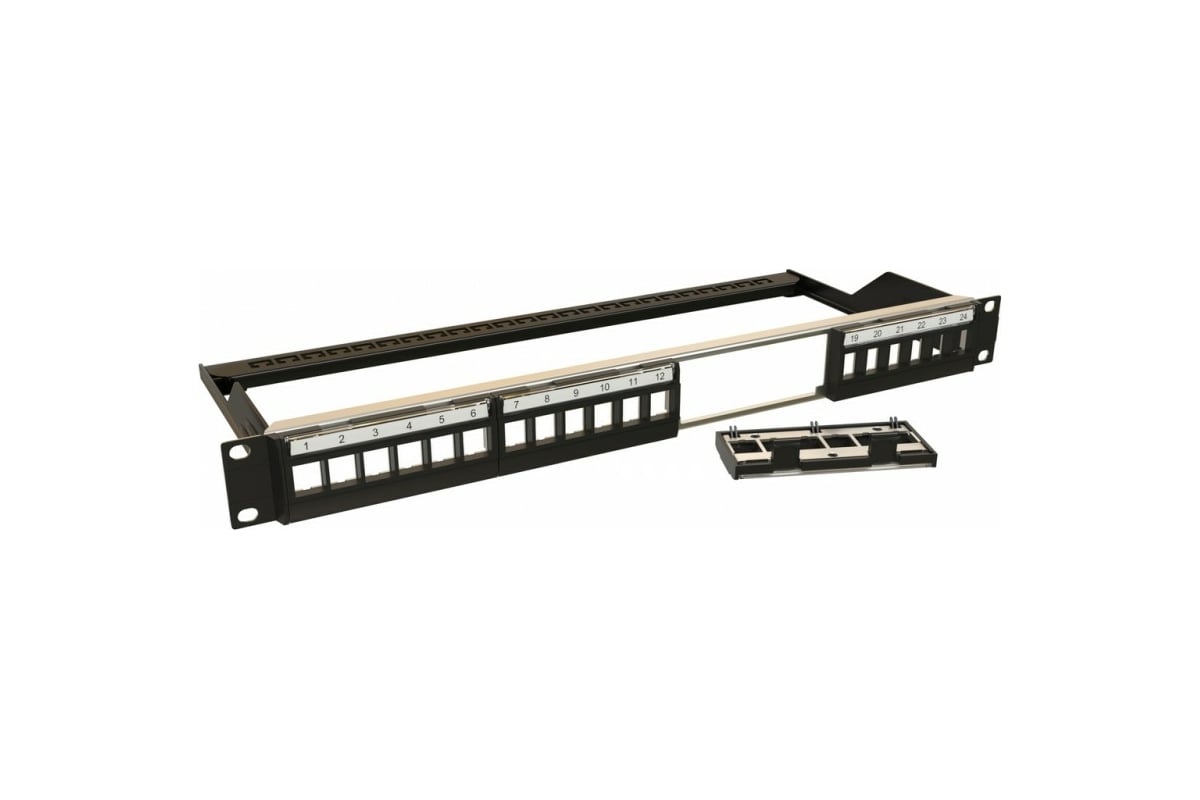 Модульная патч-панель Hyperline PPBL6-19-24-RM 19", 24 порта, 4 съемные ...