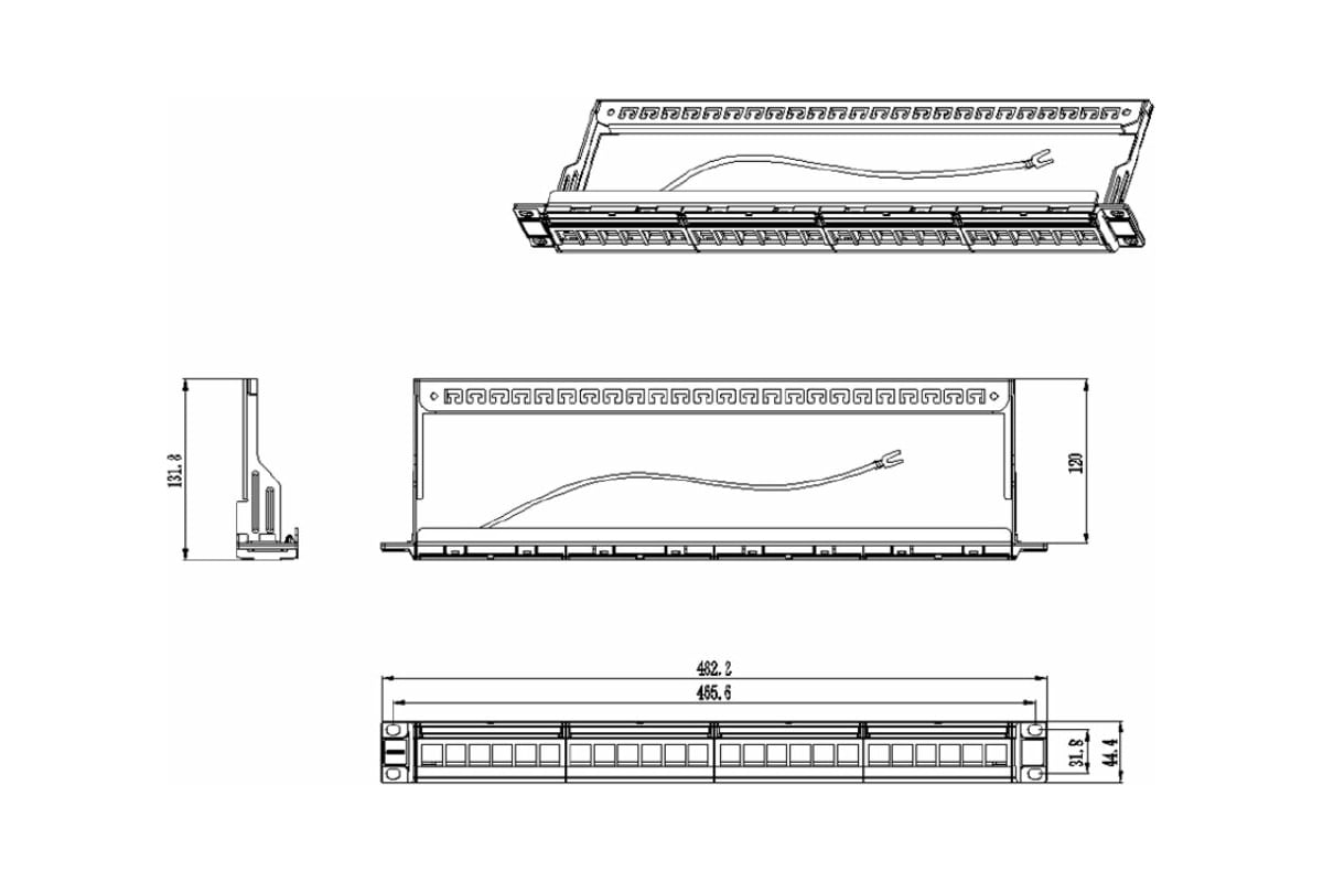 Модульная патч-панель Hyperline PPBL6-19-24-RM 19", 24 порта, 4 съемные ...