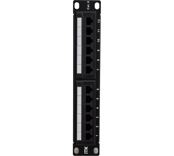 Патч-панель IEK ITK 1U кат.6 UTP 12 портов 10" Dual IDC PP12-1UC06U-D05-10