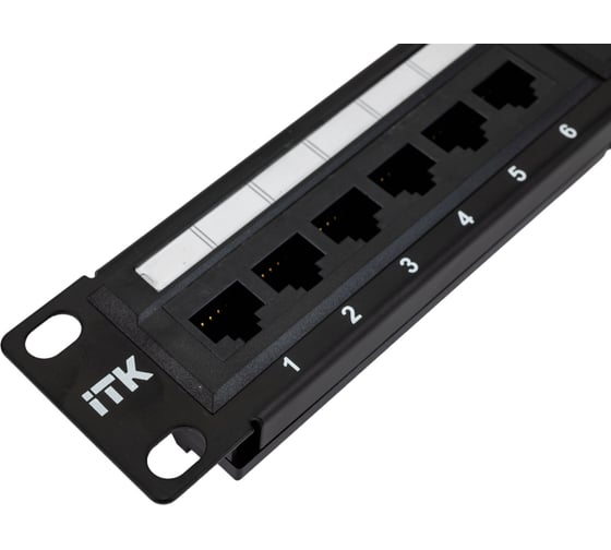 Патч-панель IEK ITK 1U кат.6 UTP 12 портов 10" Dual IDC PP12-1UC06U-D05-10
