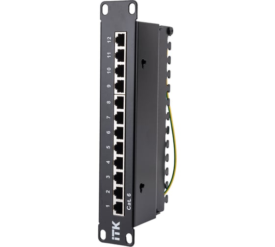 Патч-панель ITK 1U кат.6 STP 12 портов 10" Dual IDC PP12-1UC06S-D05-10