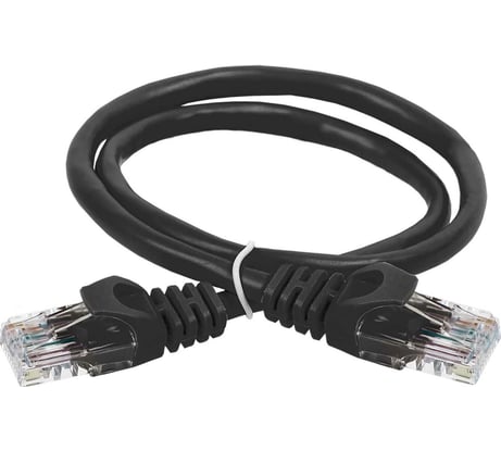 Коммутационный шнур ITK кат. 5Е UTP LSZH 1м черный PC09-C5EUL-1M