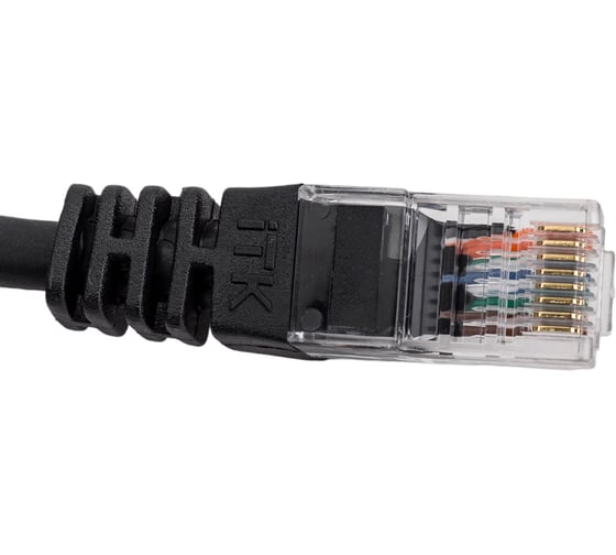 Коммутационный шнур ITK кат. 5Е UTP LSZH 2м черный PC09-C5EUL-2M