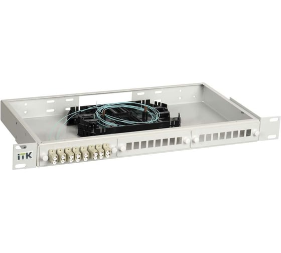 Укомплектованный кросс ITK 1U SC duplex 12шт; OM3 FOBX24-1U-12SCUD03