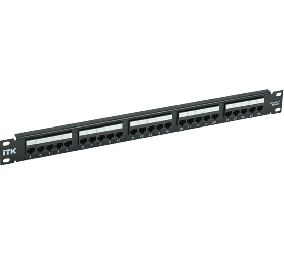 Телефонная патч-панель IEK ITK 1U кат. 3 25 портов 110 IDC PP25-1UC03U-110 1