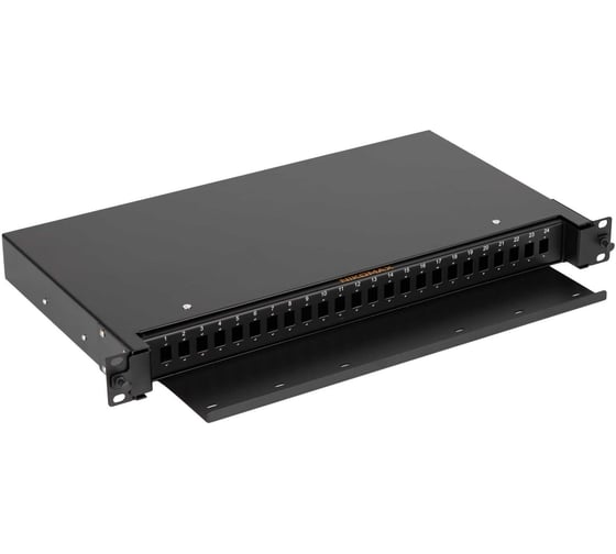 Оптический кросс NIKOMAX 19", 1U, до 24 SC неукомплектованный NMF-RP24SC-TS-P1-1U-BK