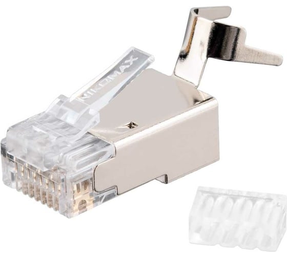 Коннектор NIKOMAX RJ45/8P8C, Кат.6a, 50мкд, универсальный, экран., 100шт. NMC-RJ88RZ50SA3-T-100