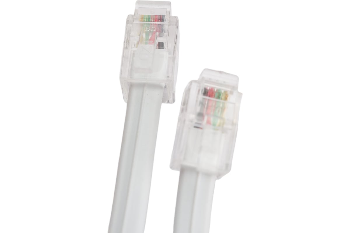 Витой трубочный телефонный шнур REXANT RJ-10, 4P-4C, 7 м, белый 18-2071 ...