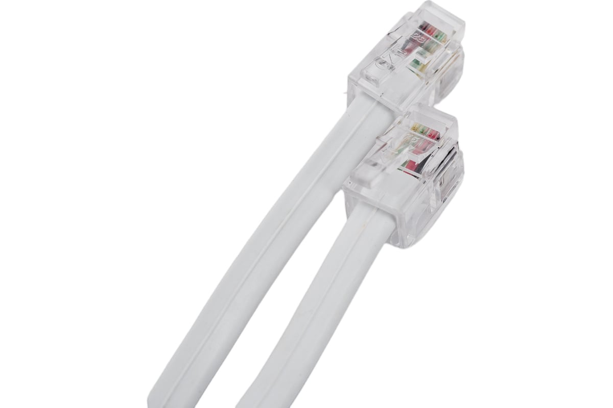 Витой трубочный телефонный шнур REXANT RJ-10, 4P-4C, 7 м, белый 18-2071 ...