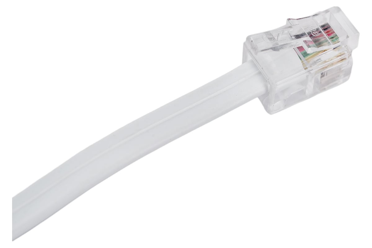 Витой трубочный телефонный шнур REXANT RJ-10, 4P-4C, 7 м, белый 18-2071 ...