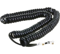 Витой трубочный телефонный шнур REXANT RJ-10, 4P-4C, 4 м, черный 18-2043