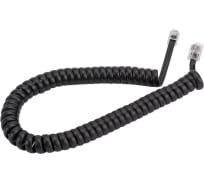Витой трубочный телефонный шнур REXANT RJ-10, 4P-4C, 2 м, черный 18-2023
