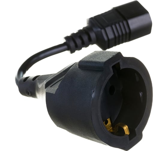 Кабель-переходник ExeGate UPS-розетка Power EC-3/0.75mm2, 10A, медь, черный, 0.15м 280681