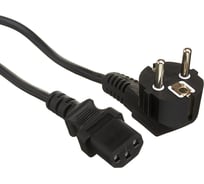 Кабель питания ExeGate Power PC-5P Евровилка угловая Schuko- C13/1.0mm2, медь, черный, 10A, 5м 280666