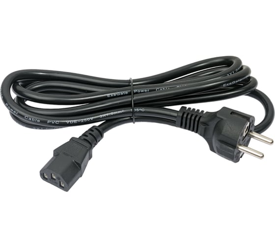 Кабель питания ExeGate Power PC-1,8P Евровилка Schuko-C13/1.0mm2, медь, черный, 10A, 1.8м 280647