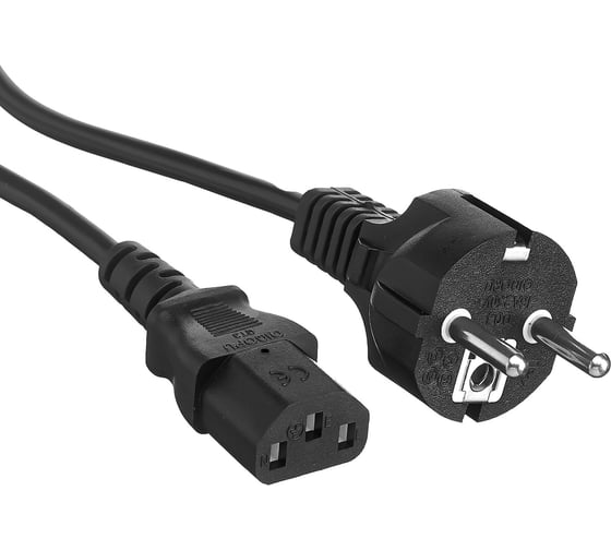 Кабель питания ExeGate Power PC-1P Евровилка Schuko-C13/0.75mm2, медь, черный, 10A, 1.0м 280641