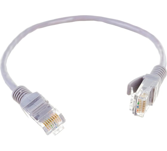 Медный патч-корд ExeGate UTP-RJ45-RJ45-5e-CU-0,3M-GY, UTP, cat.5e, 0.3м, серый 282008
