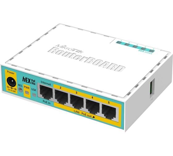 Маршрутизатор Mikrotik 5 портовый с поддержкой PoE RB750UPr2 1