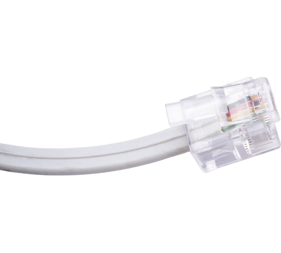 Телефонный шнур-удлинитель REXANT RJ-11, 6P-4C, 2 м, белый 18-3021