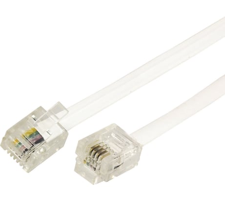 Телефонный удлинитель REXANT RJ-11 (6P-4C), 7 м, белый 18-3071