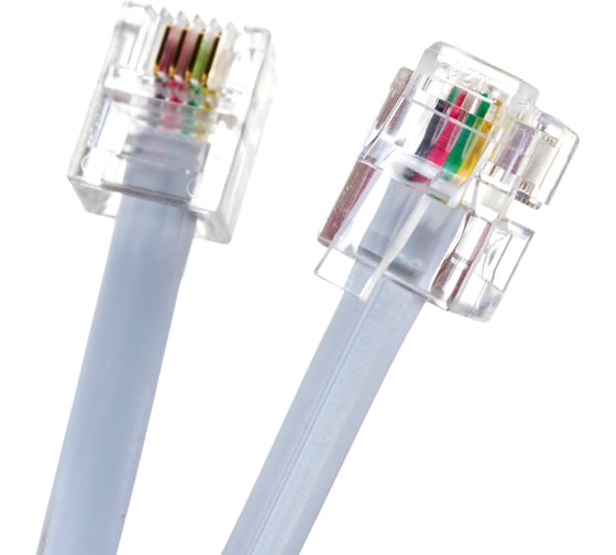 Телефонный удлинитель REXANT RJ-11 (6P-4C), 7 м, белый 18-3071