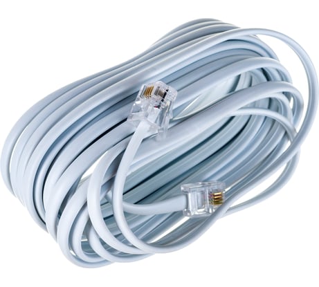 Телефонный удлинитель REXANT RJ-11 (6P-4C), 5 м, белый 18-3051